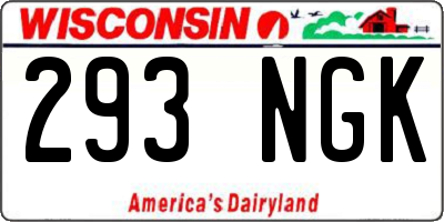 WI license plate 293NGK