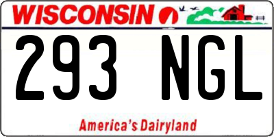WI license plate 293NGL