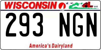 WI license plate 293NGN