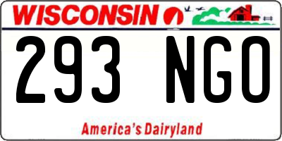 WI license plate 293NGO