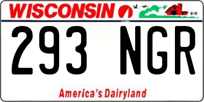 WI license plate 293NGR