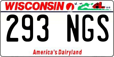 WI license plate 293NGS