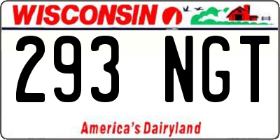WI license plate 293NGT