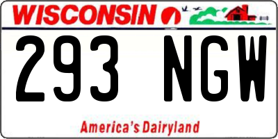 WI license plate 293NGW