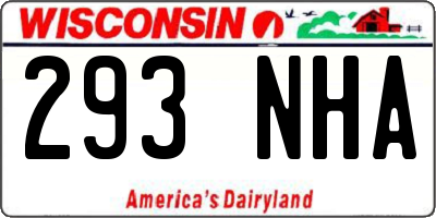 WI license plate 293NHA