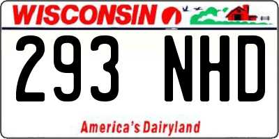 WI license plate 293NHD
