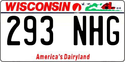 WI license plate 293NHG