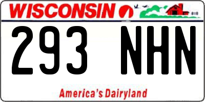 WI license plate 293NHN