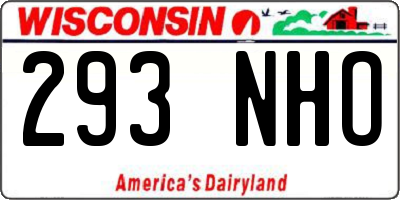 WI license plate 293NHO
