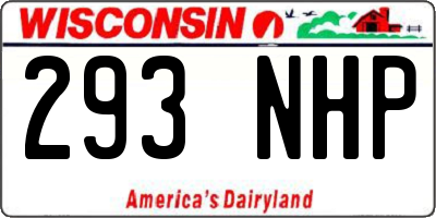 WI license plate 293NHP