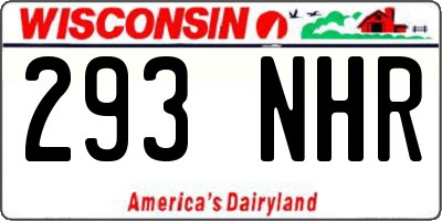 WI license plate 293NHR