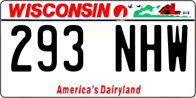 WI license plate 293NHW
