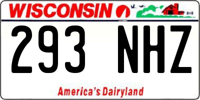 WI license plate 293NHZ