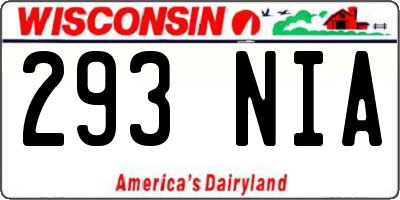 WI license plate 293NIA