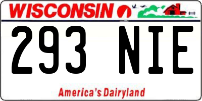WI license plate 293NIE