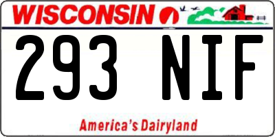 WI license plate 293NIF