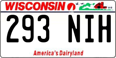 WI license plate 293NIH