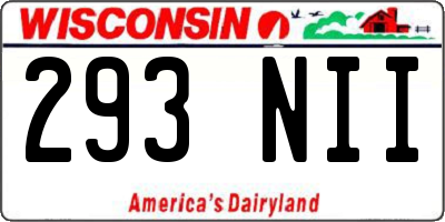 WI license plate 293NII