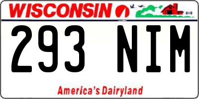 WI license plate 293NIM