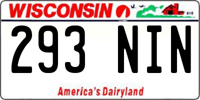 WI license plate 293NIN