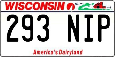 WI license plate 293NIP