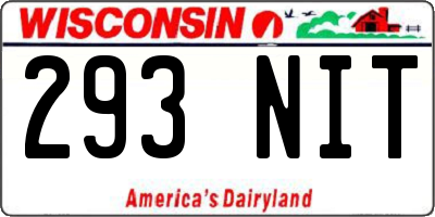 WI license plate 293NIT
