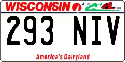 WI license plate 293NIV