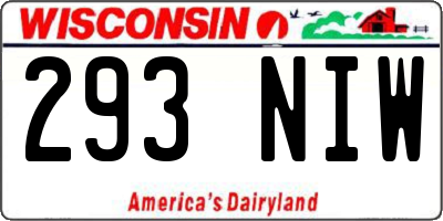 WI license plate 293NIW