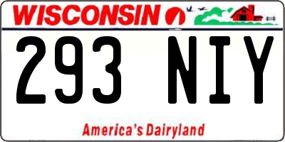 WI license plate 293NIY