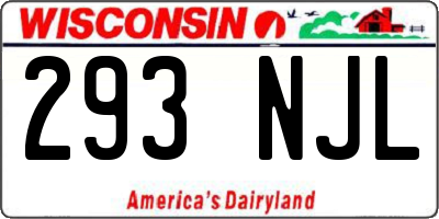 WI license plate 293NJL