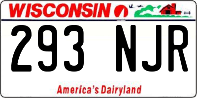 WI license plate 293NJR