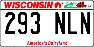 WI license plate 293NLN