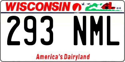 WI license plate 293NML
