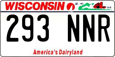 WI license plate 293NNR
