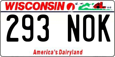WI license plate 293NOK