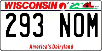 WI license plate 293NOM