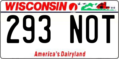 WI license plate 293NOT