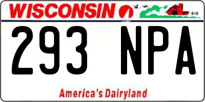 WI license plate 293NPA