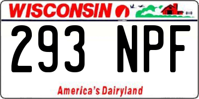 WI license plate 293NPF