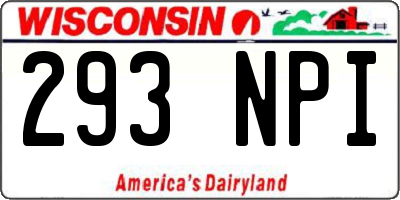WI license plate 293NPI