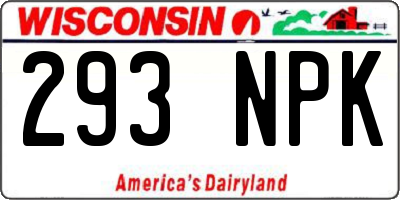 WI license plate 293NPK