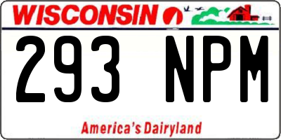 WI license plate 293NPM