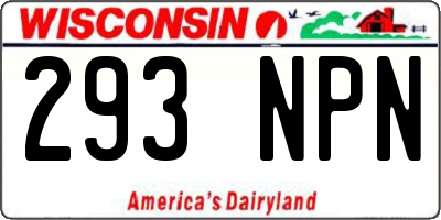 WI license plate 293NPN