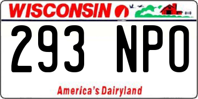 WI license plate 293NPO