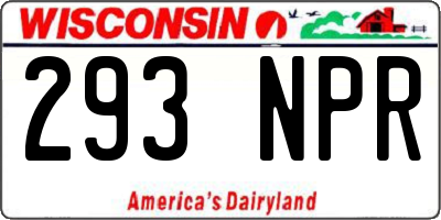 WI license plate 293NPR