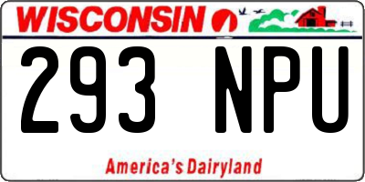 WI license plate 293NPU