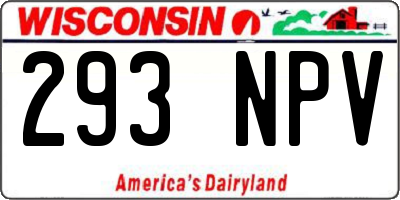 WI license plate 293NPV