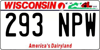 WI license plate 293NPW