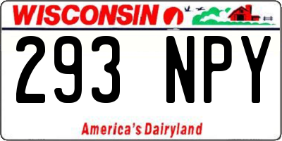 WI license plate 293NPY