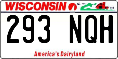 WI license plate 293NQH